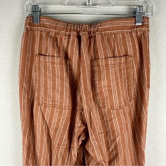 Anthropologie Terracotta Orange Striped Seashore Beach Linen Cotton Pants XS - Picture 4 of 8